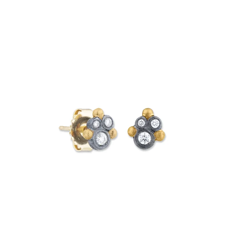 Silk cord earrings-Lika Behar Diamond "Dylan" Stud Earrings