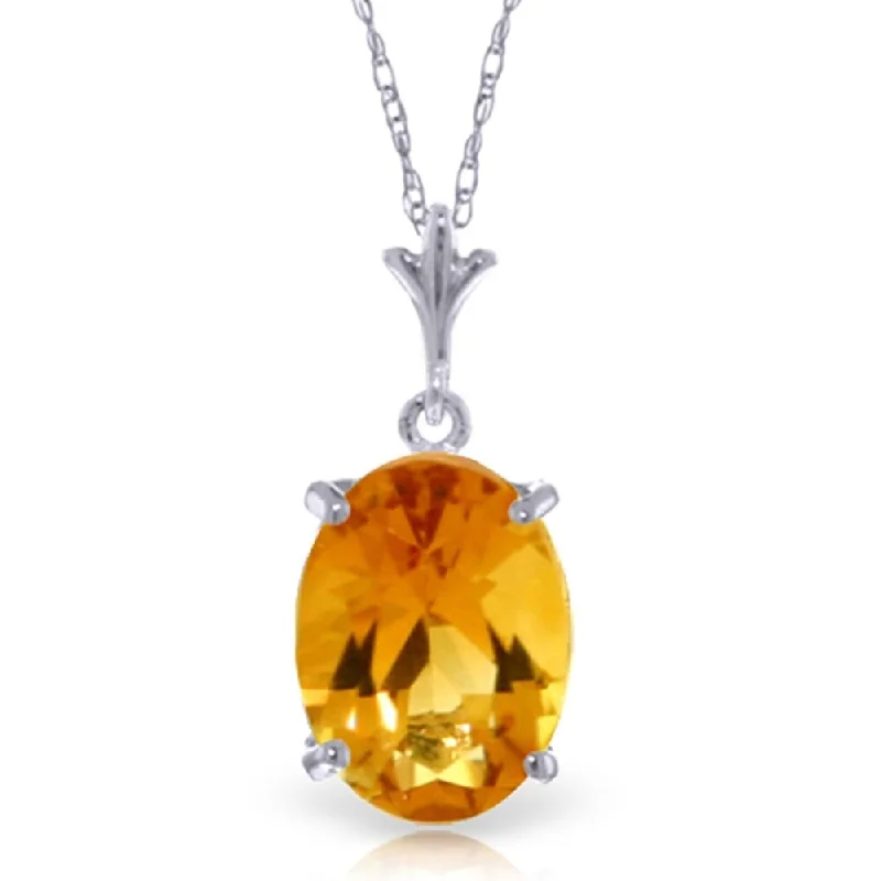 Elegant design necklaces-3.12 Carat 14K White Gold Doing Good Citrine Necklace