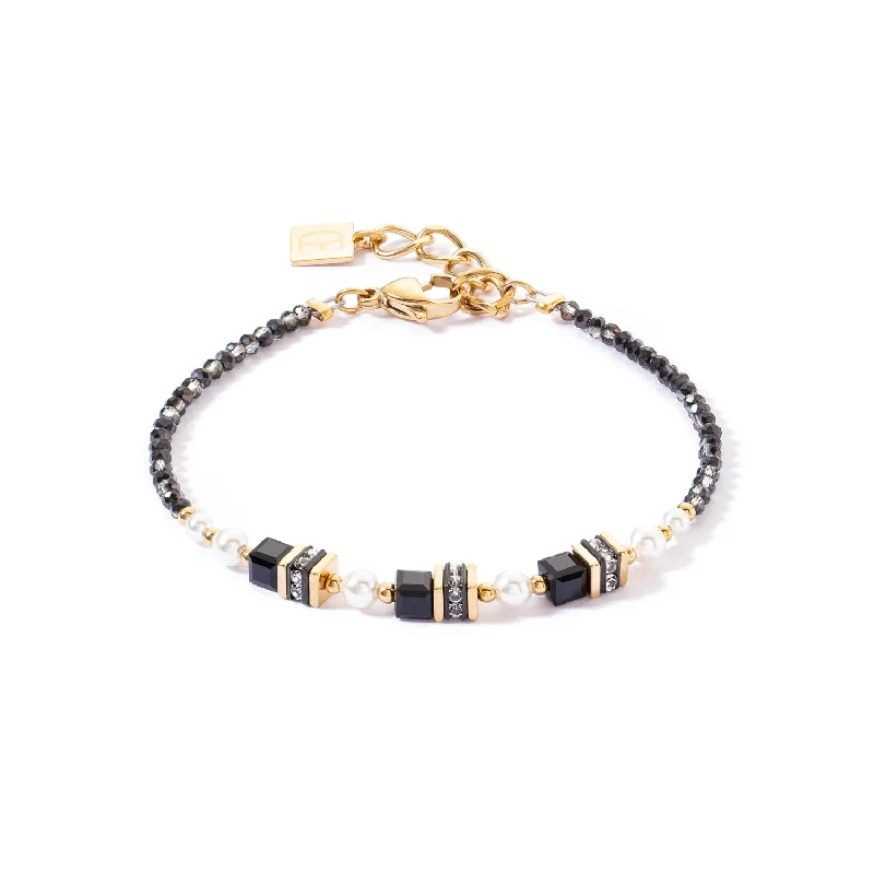 Coeur De Lion Sparkling Princess Gold Black Bracelet