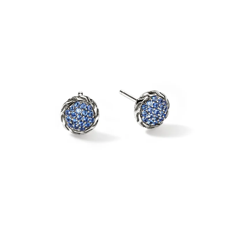 Vintage flair earrings-John Hardy Essential pave blue sapphire post earring