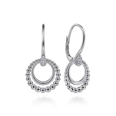 Cotton cord earrings-Sterling Silver Bujukan White Sapphire Drop Earrings