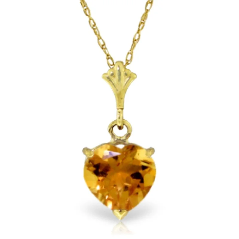 Round pendant necklaces-1.15 Carat 14K Gold Terms of Endearment Citrine Necklace