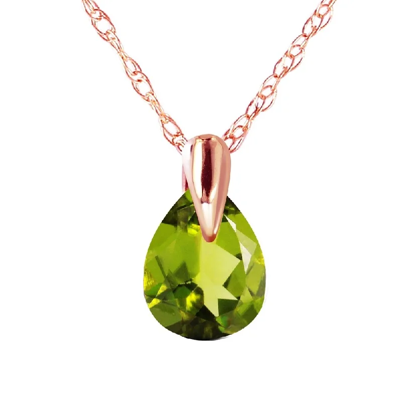 Thick bar necklaces-0.68 Carat 14K Rose Gold Enduring Peridot Necklace