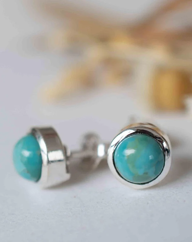 Wide cuff earrings-Delicate Earrings ~ Turquoise ~ Sterling Silver 925 ~ ME064