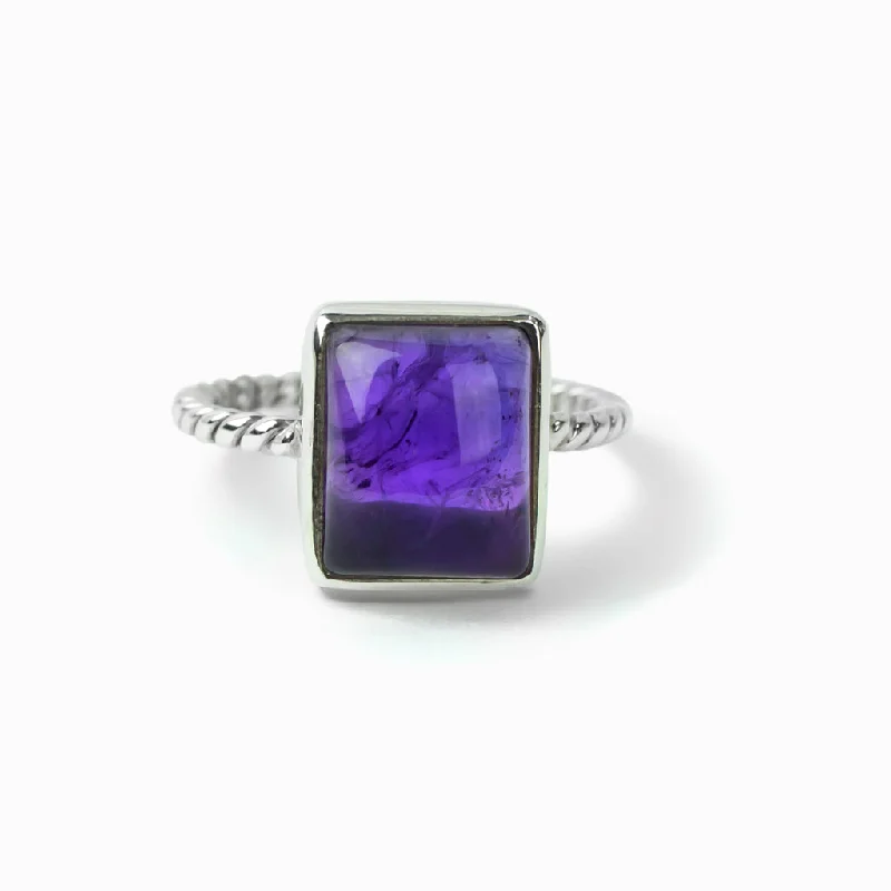 Bold stone rings-Amethyst Ring