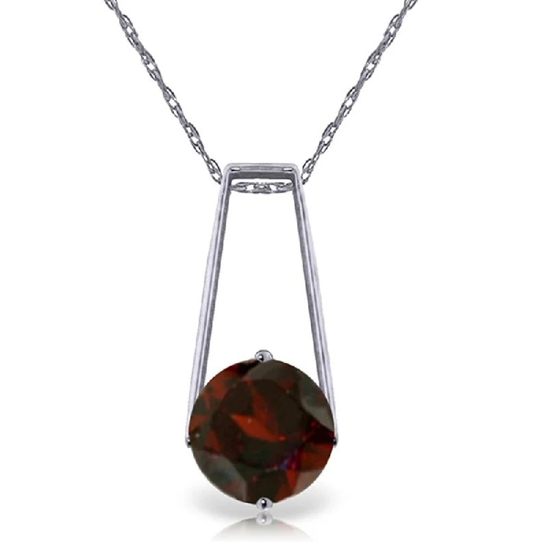 Worn medallion necklaces-1.45 Carat 14K White Gold Sacred Garnet Necklace