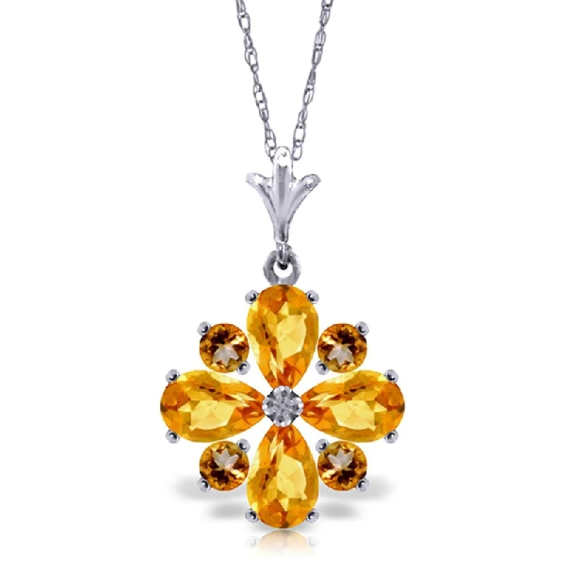 Light filigree necklaces-2.43 Carat 14K White Gold Just Before Dawn Citrine Necklace