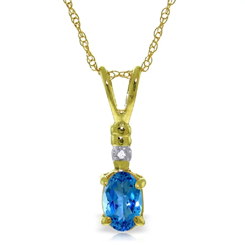 Cedar wood necklaces-0.46 Carat 14K Solid Gold Unlimited Flair Blue Topaz Necklace