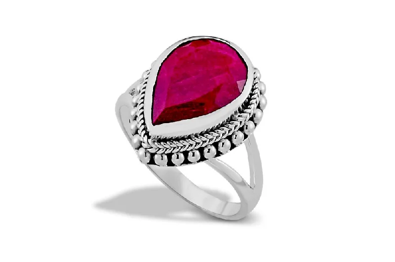 Flat knot rings-Sempu Ring- Ruby