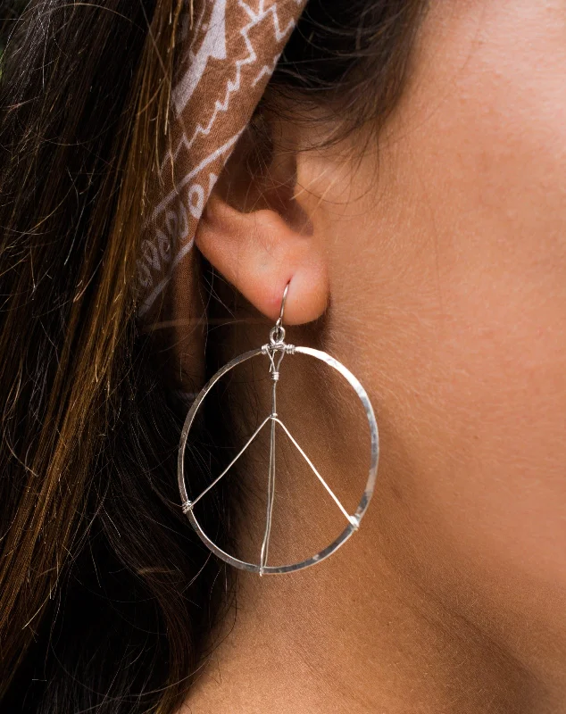 Bead weave earrings-Peace Circle Earrings ~Gold Plated or Silver Plated ~ SME006