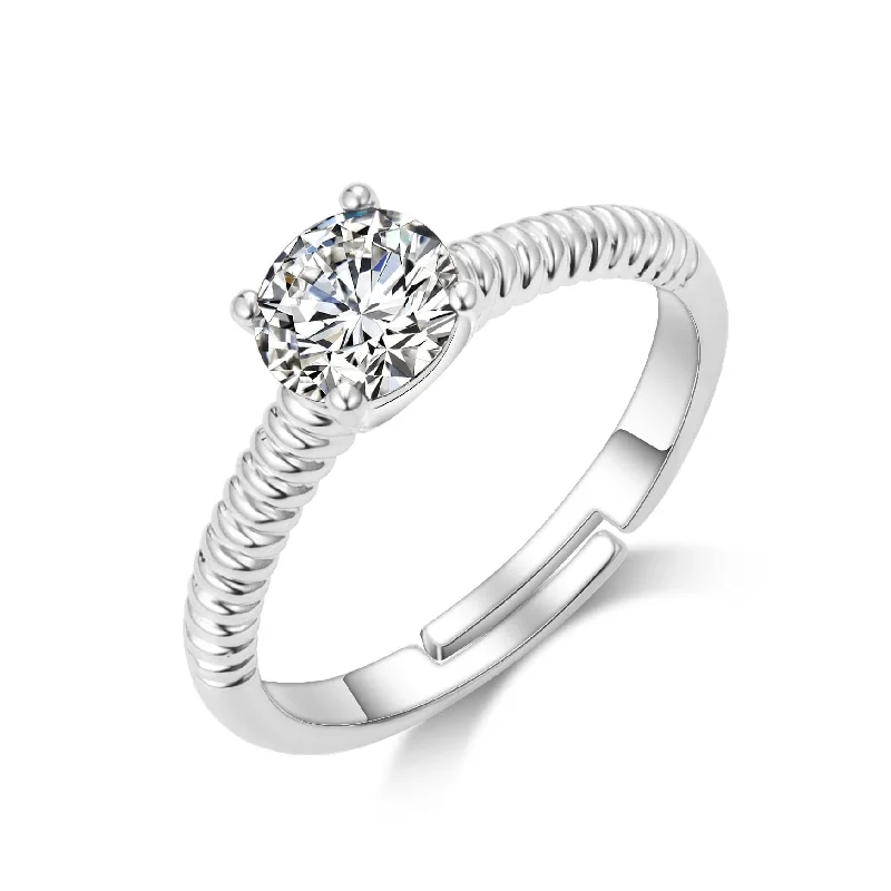 Secure clasp rings-Adjustable Crystal Ring Created with Zircondia® Crystals