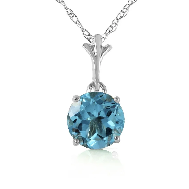 Worn medallion necklaces-1.15 Carat 14K White Gold Think Again Blue Topaz Necklace