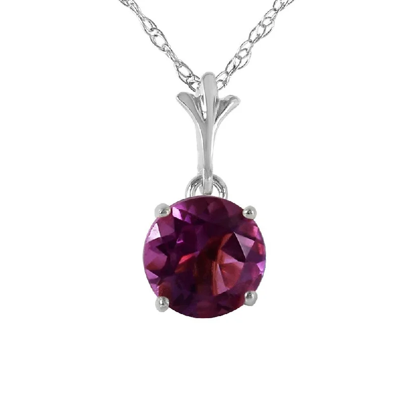 Spring clasp necklaces-1.15 Carat 14K White Gold Moist Darkness Amethyst Necklace