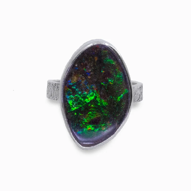 Tiny stack rings-Ammolite Ring