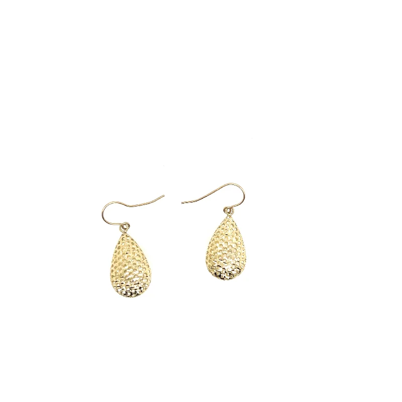 Oval dangle earrings-14K Yellow Gold Open Teardrop Earrings