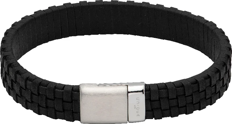 Unique & Co Black Wide Leather Bracelet