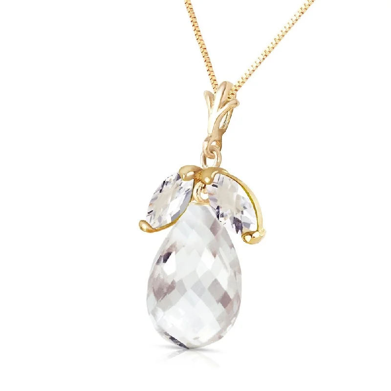 Multi-strand necklaces-7.2 Carat 14K Solid Gold A Better Answer White Topaz Necklace