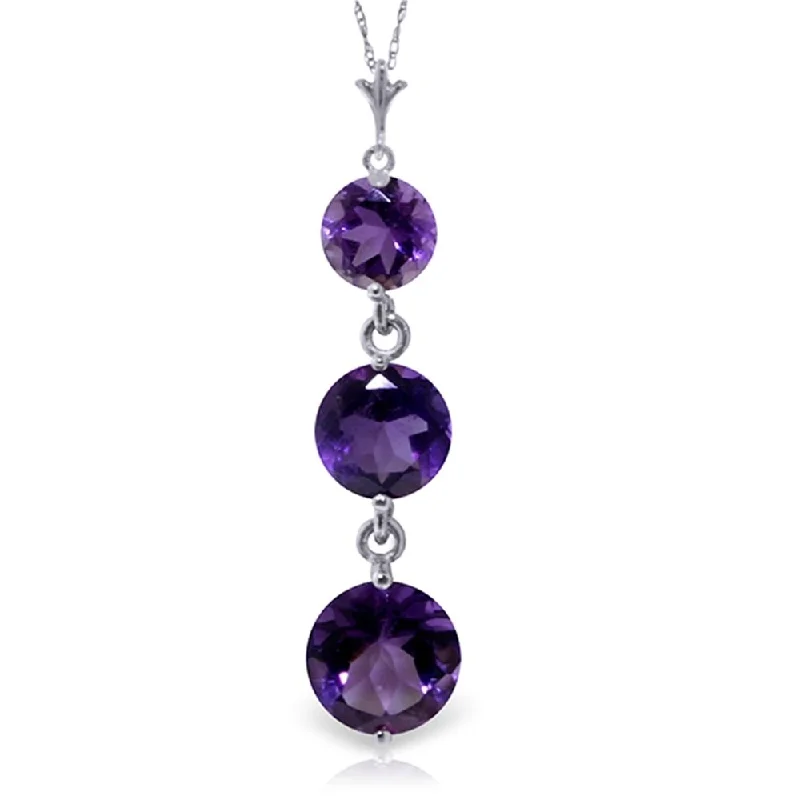 Woven tribal necklaces-3.6 Carat 14K White Gold Soaring High Amethyst Necklace