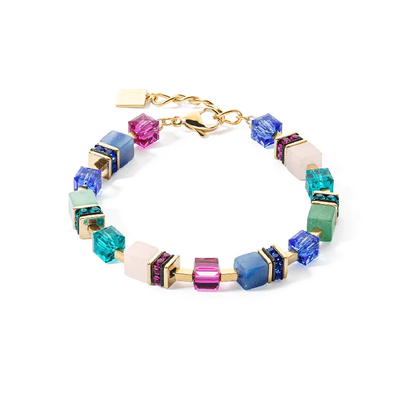 Coeur De Lion GeoCUBE® Precious Statement Gold Multicolour Bracelet