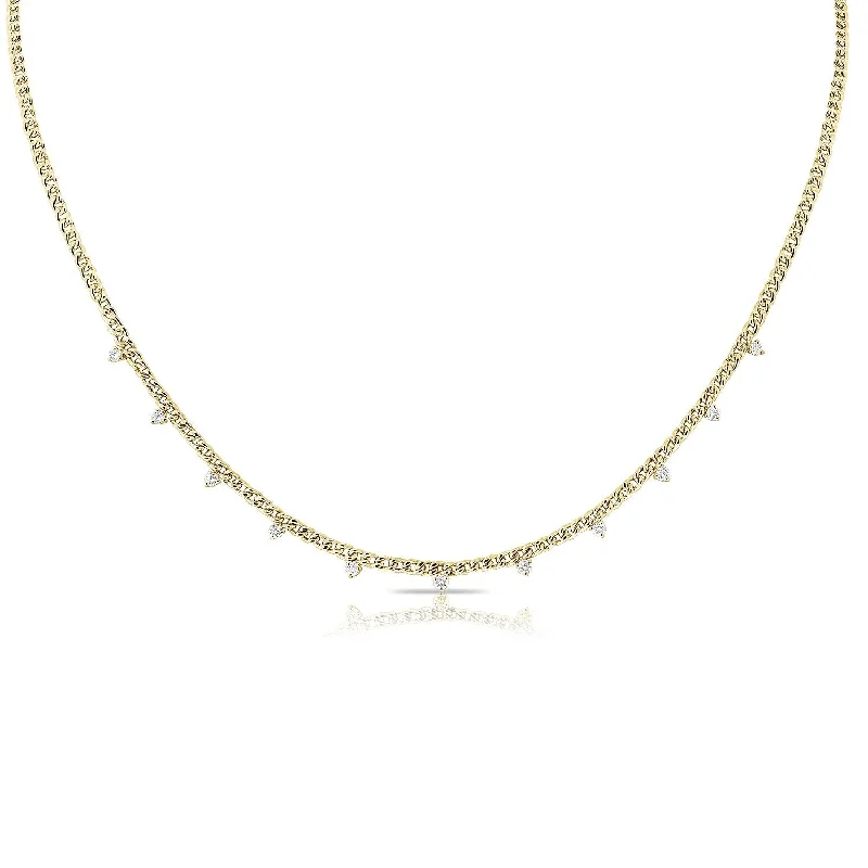 Crystal-twisted necklaces-Joelle 1/2 ct. t.w. Diamond Small Link Necklace 14K Gold