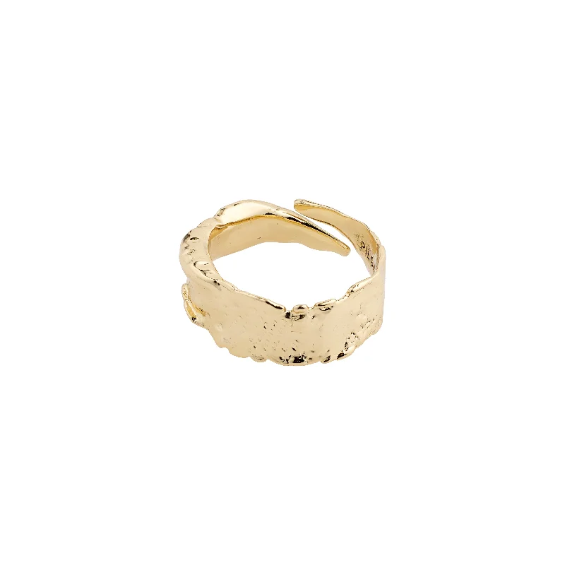 Pure crystal rings-BATHILDA rustic ring gold-plated