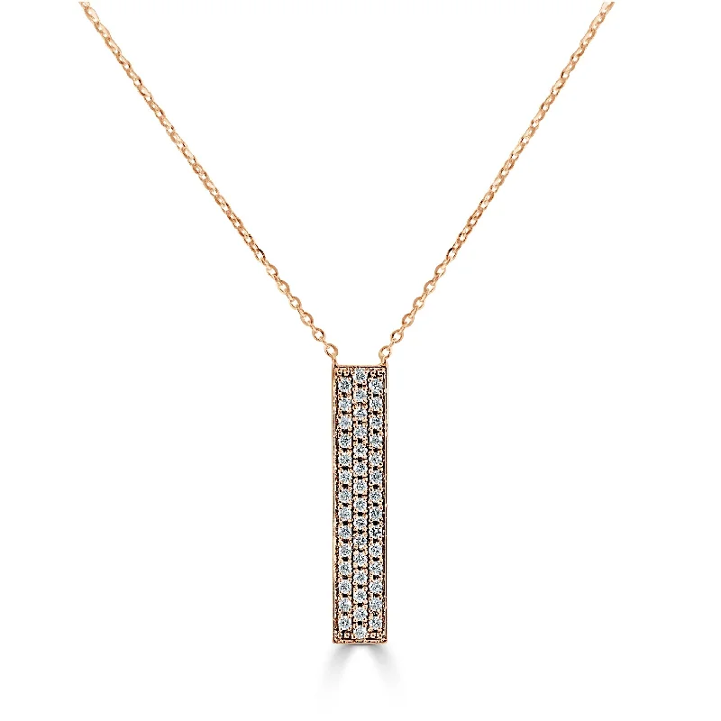 Leaf design necklaces-Joelle Diamond Bar Necklace 14K Gold 1/4ct TDW on an adjustable 14", 16-inch & 18-inch Chain