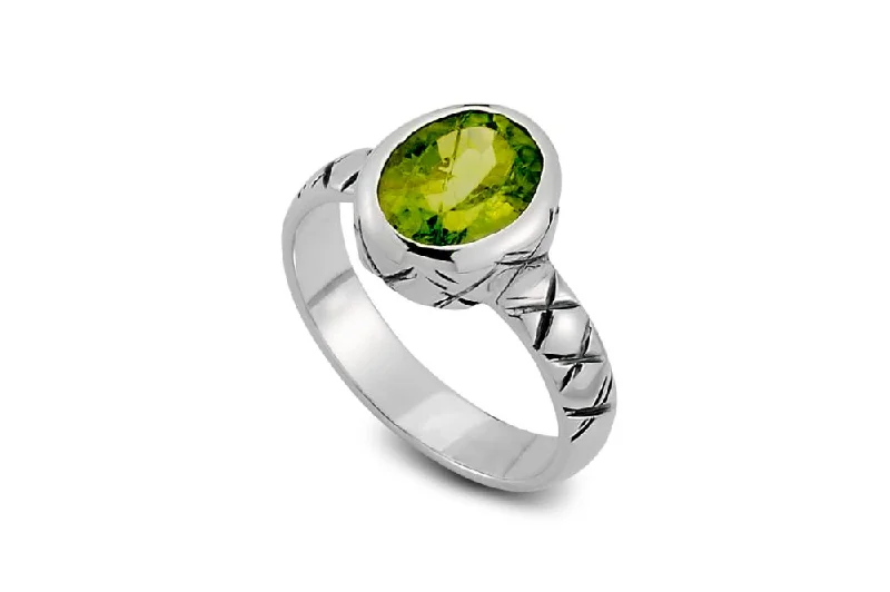 Bead row rings-Salah Ring- Peridot