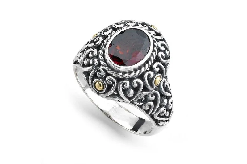 Fox motif rings-Justina Ring- Garnet