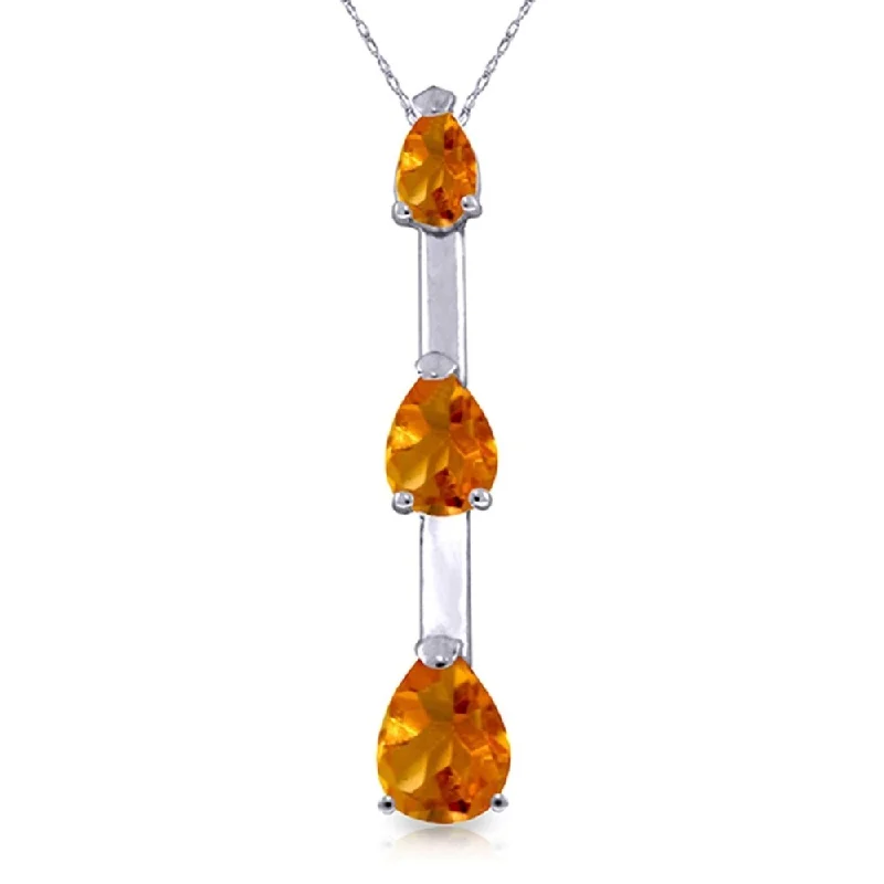 Neat-line necklaces-1.71 Carat 14K White Gold Life and More Citrine Necklace