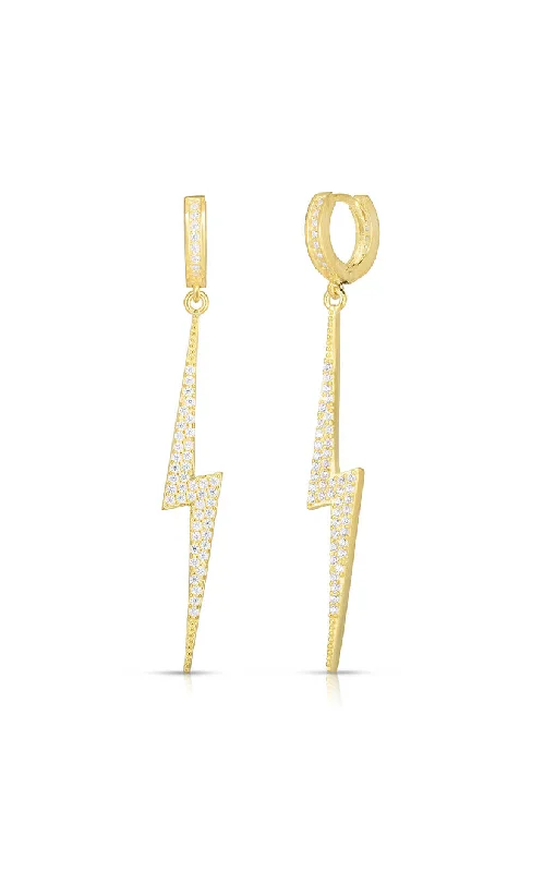 Spinel earrings-Lightning Huggie Earring