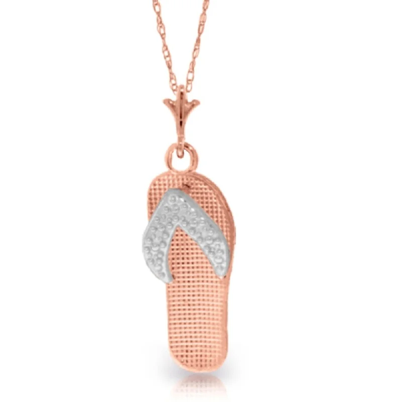 Smooth pendant necklaces-14K Rose Gold Shoe Necklace