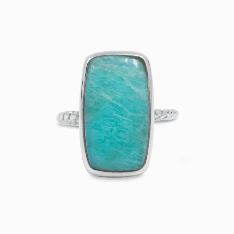 Bead row rings-Amazonite Ring