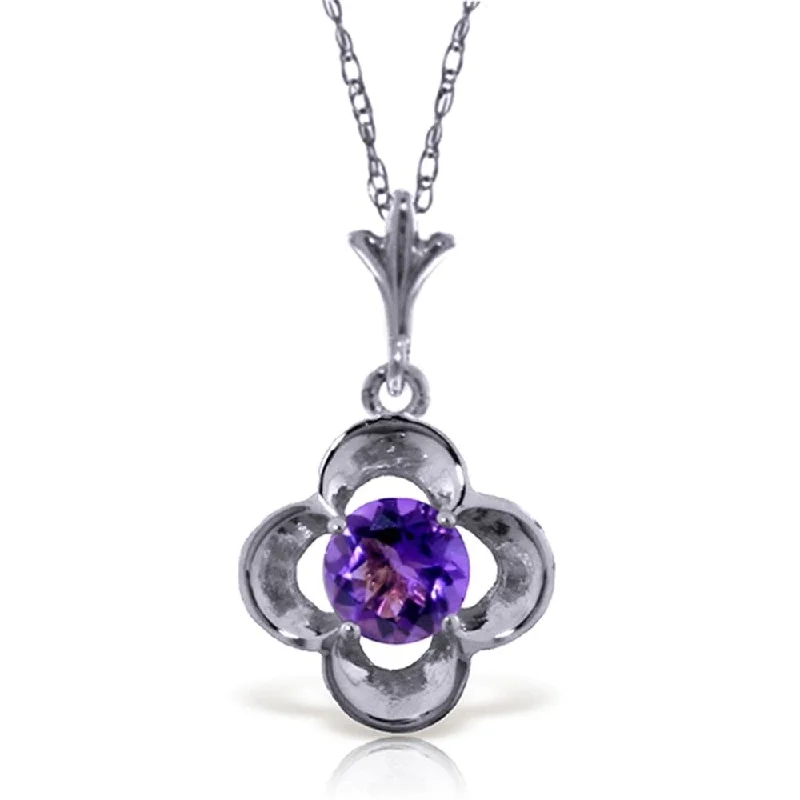 Coiled cord necklaces-0.55 Carat 14K White Gold Fireflies Amethyst Necklace