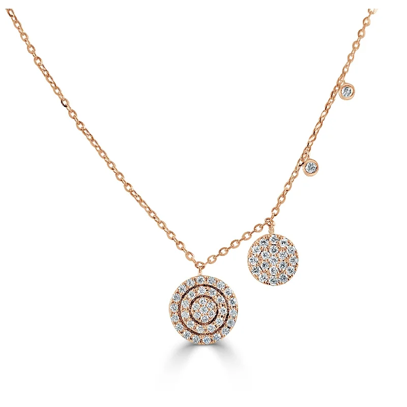 Wide bib necklaces-Joelle Diamond Circle Necklace 14K Gold 1/3ct TDW Adjustable 16-inch -18-inch Necklace