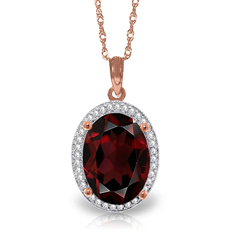 Layered link necklaces-6.23 Carat 14K Solid Gold Loren Garnet Diamond Gemstone Necklace