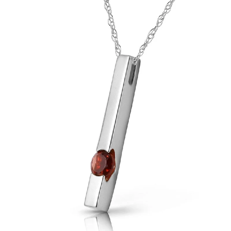 Raised disc necklaces-0.25 Carat 14K Solid White Gold Desire Inherently Garnet Necklace