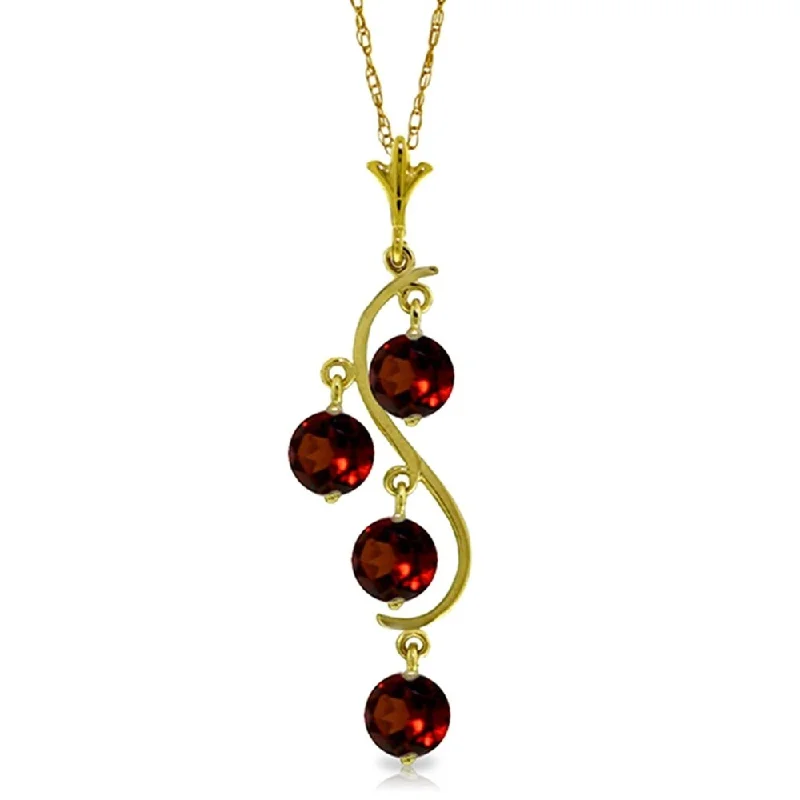 Quartz healing necklaces-2.25 Carat 14K Gold Pastoral Muse Garnet Necklace