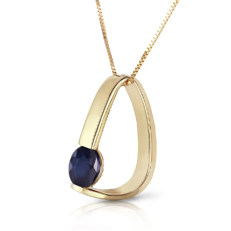 Braided link necklaces-14K Solid Gold Modern Necklace with Natural Sapphire