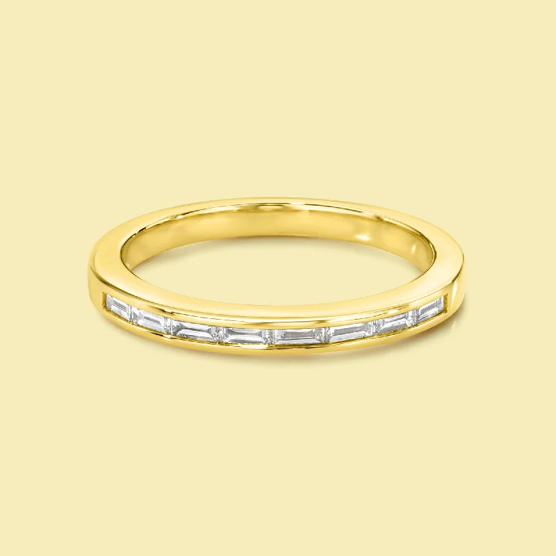 Deco design engagement rings-The Zoe, East-West Baguette Channel-set Diamond Ring