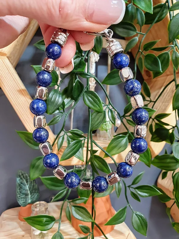 Unique & Co Stainless Steel Lapis Lazuli Bracelet