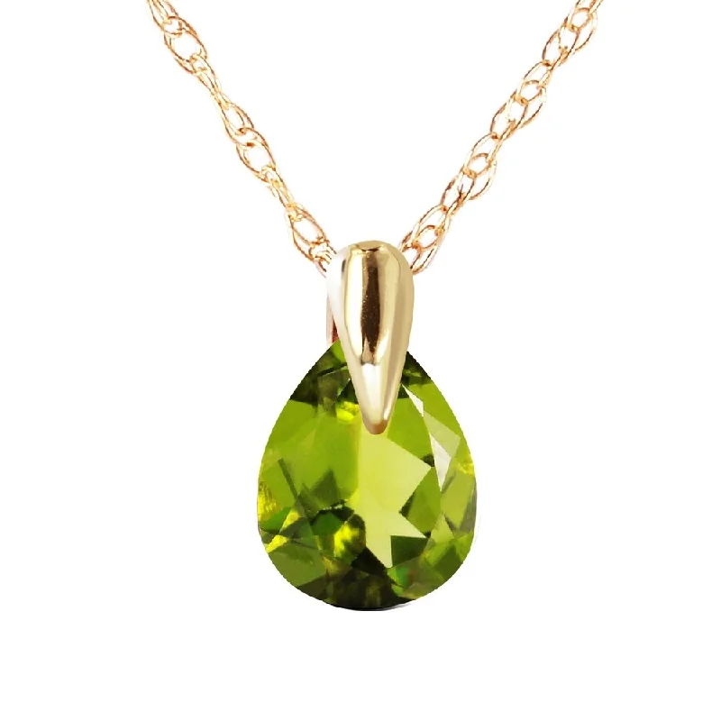 Worn medallion necklaces-0.68 Carat 14K Gold Fond Kiss Peridot Necklace