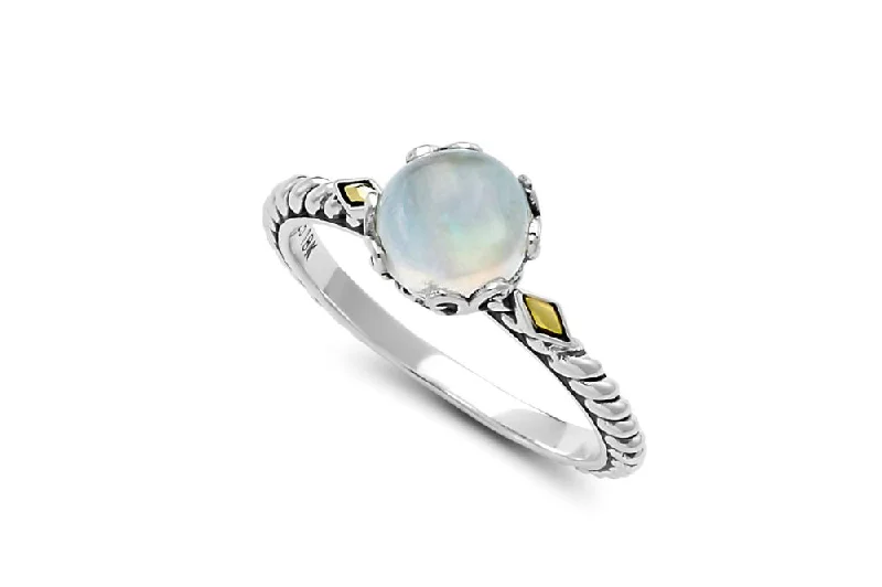 Light filigree rings-Glow Ring- Rainbow Moonstone