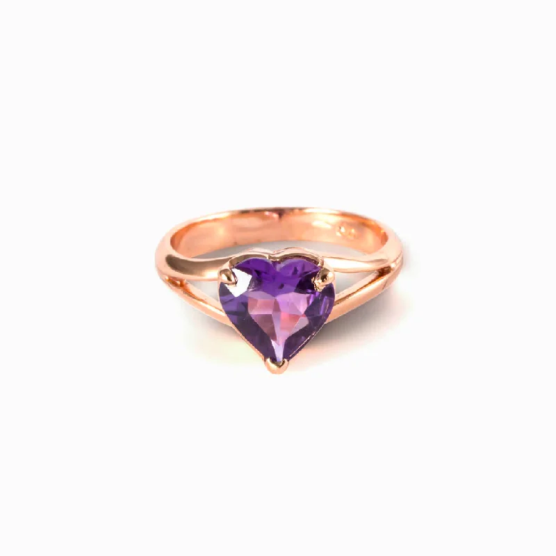 Fox motif rings-Amethyst Ring