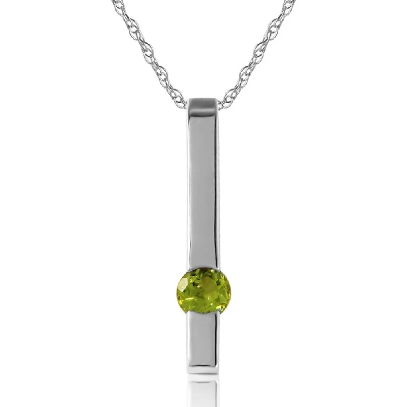 Tide shape necklaces-0.25 Carat 14K White Gold Listen to Yourself Peridot Necklace