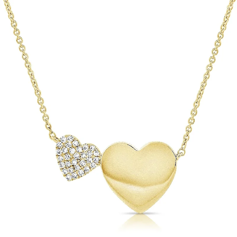 Soft silk necklaces-Joelle Diamond Heart Necklace 1/10ct 14K Yellow Gold