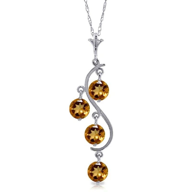 Crystal-twisted necklaces-2.25 Carat 14K White Gold Reasonable Caution Citrine Necklace