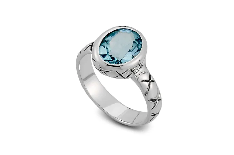 Vintage flair rings-Salah Ring- Blue Topaz