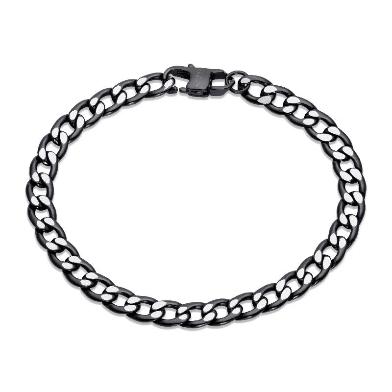 Unique & Co Black Steel Chain Bracelet