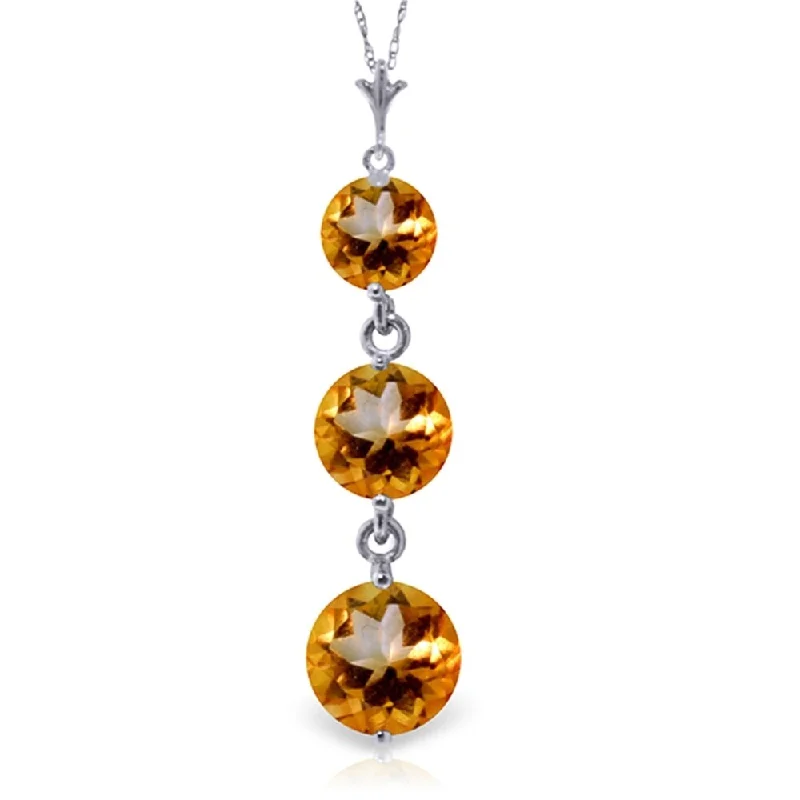 Topaz drop necklaces-3.6 Carat 14K White Gold Piano Music Citrine Necklace