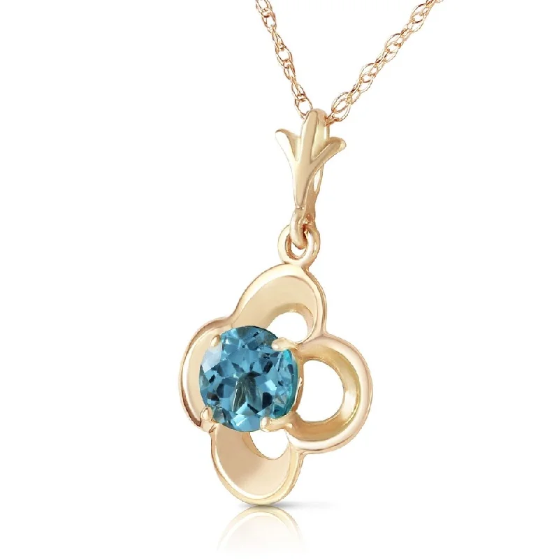 Secure clasp necklaces-0.55 Carat 14K Solid Gold Ladies Who Lunch Blue Topaz Necklace